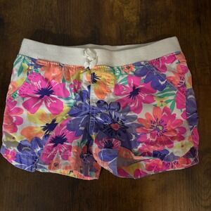 Cherokee Floral‎ Shorts White Colorful Elastic Waist Pockets (Girls 5T)